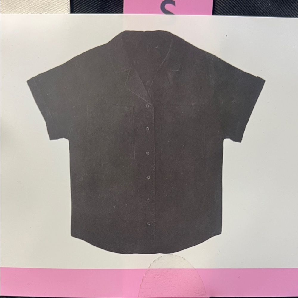 Women Black Tencel Camp Shirt - image 2